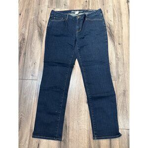 Eddie Bauer Slightly Curvy Straight Leg Jeans P14 Dark Denim